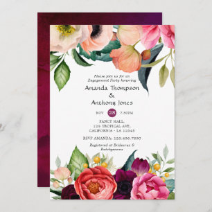 Invitation Watercolor Boho Floral Engagement Party