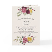 Watercolor Burgundy Country Roses Cream