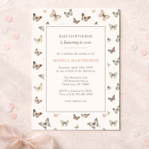 Watercolor Butterfly Minimalist Chic Baby Shower