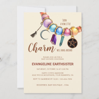 Invitation Watercolor Charm Bracelet Pagan Babyshower