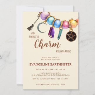 Invitation Watercolor Charm Bracelet Pagan Babyshower