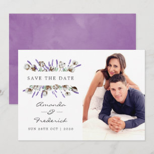 Invitation Watercolor Cotton Lavender Wedding Enregistrer la 
