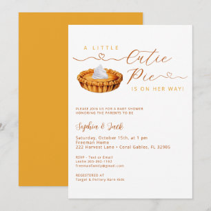Invitation Watercolor Cutie Pie Thanksgiving Baby shower