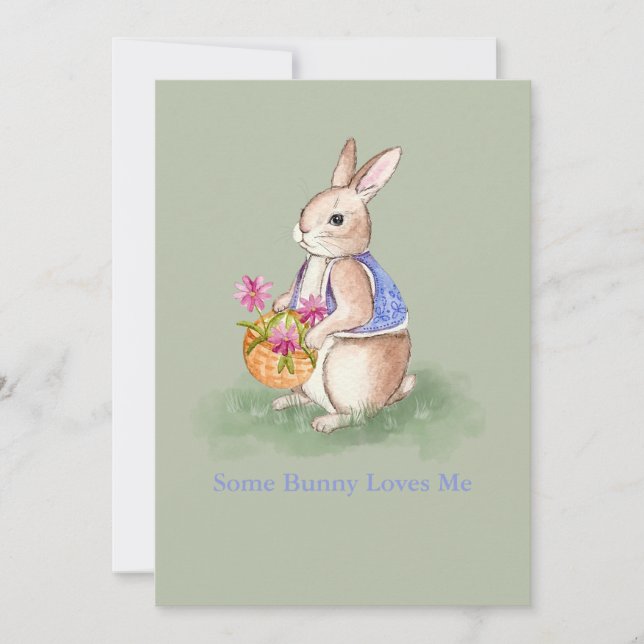 Invitation Watercolor Easter Bunny (Devant)
