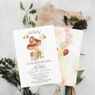 Invitation Watercolor Elegant Woodland Party Baby shower