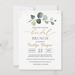 Invitation Watercolor Eucalyptus Foliage Bridal Brunch