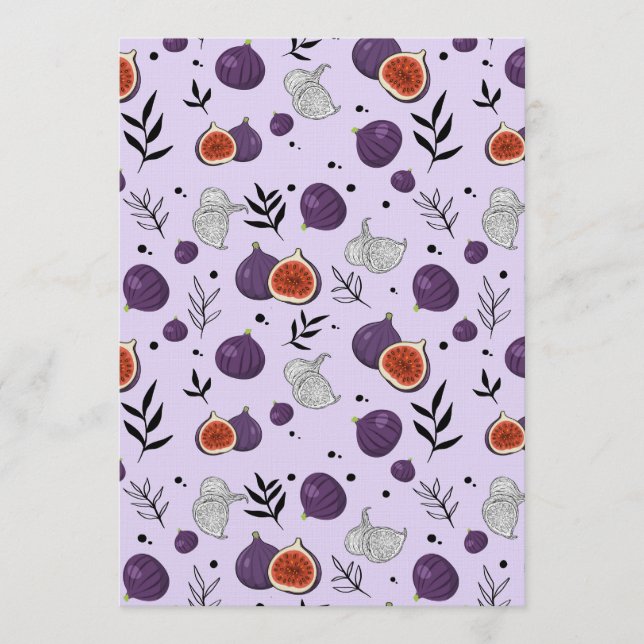 Invitation Watercolor Figs And Leaves Seamless Pattern (Devant)