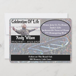 Invitation Watercolor Fishing Boat Memorial Service