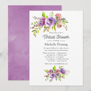 Invitation Watercolor Floral Spring Baby shower virtuel