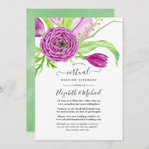 Invitation Watercolor Floral Spring Online Mariage virtuel