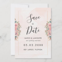 Watercolor Floral Wedding Enregistrer La Date