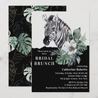 Watercolor Floral Wild Zebra Bridal Brunch