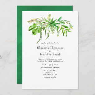 Invitation Watercolor Forest Greenery Mariage