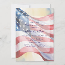 Watercolor Fourth Of July Wedding Celebration