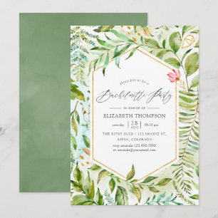 Invitation Watercolor Geometry Crystal Bachelorette