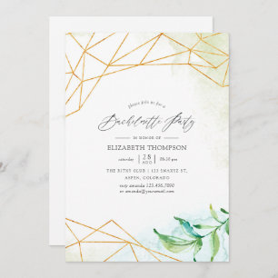 Invitation Watercolor Geometry Crystal Bachelorette