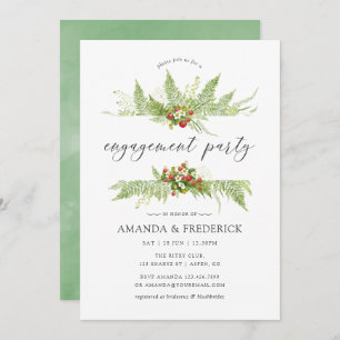 Invitation Watercolor Green Engagement Party