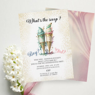 Invitation Watercolor Hi ou She Genre révéler
