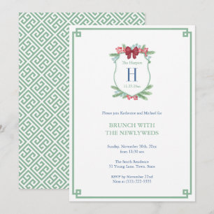 Invitation Watercolor Holidays Crest Newlywes Brunch Party