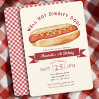 Watercolor Hot Dog fête des Anniversaires de enfan