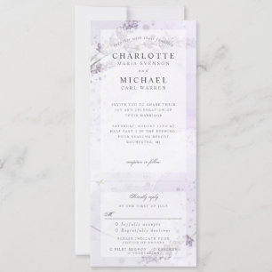 Invitation watercolor lavande mariage invite w rsvp