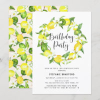 Watercolor Lemon Blossom Wreath fête d'anniversair