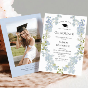 Invitation Watercolor Meadow Fleur sauvage Boho Graduation Pa