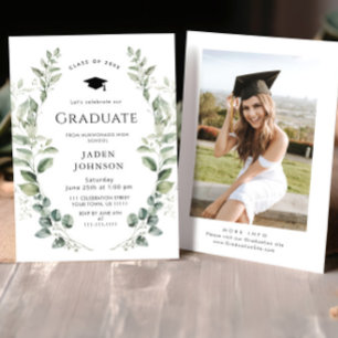 Invitation Watercolor Meadow Fleur sauvage Boho Graduation Pa