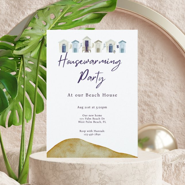 Invitation Watercolor Nautical Beach House Party (Créateur téléchargé)