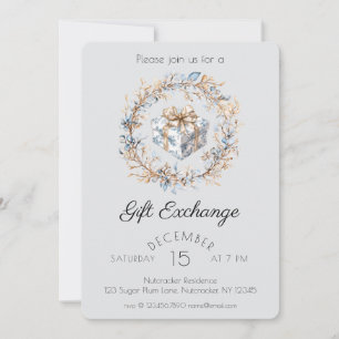 Invitation Watercolor Nutcracker jeu d'échange cadeau