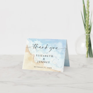 Invitation Watercolor Ocean Sea Summer Beach Thank You Card
