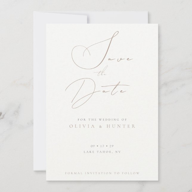Invitation Watercolor Olive Branch Wedding Save the Date Card (Devant)