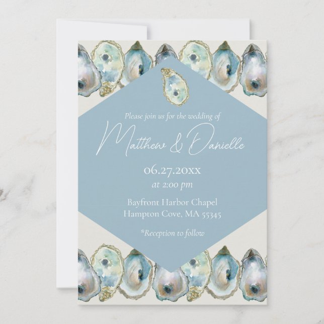Invitation Watercolor Oyster  (Devant)