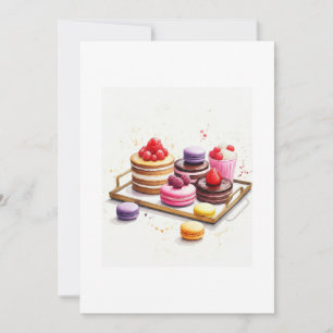 Invitation watercolor pastrys