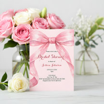 Watercolor Pink Bow Bridal Shower