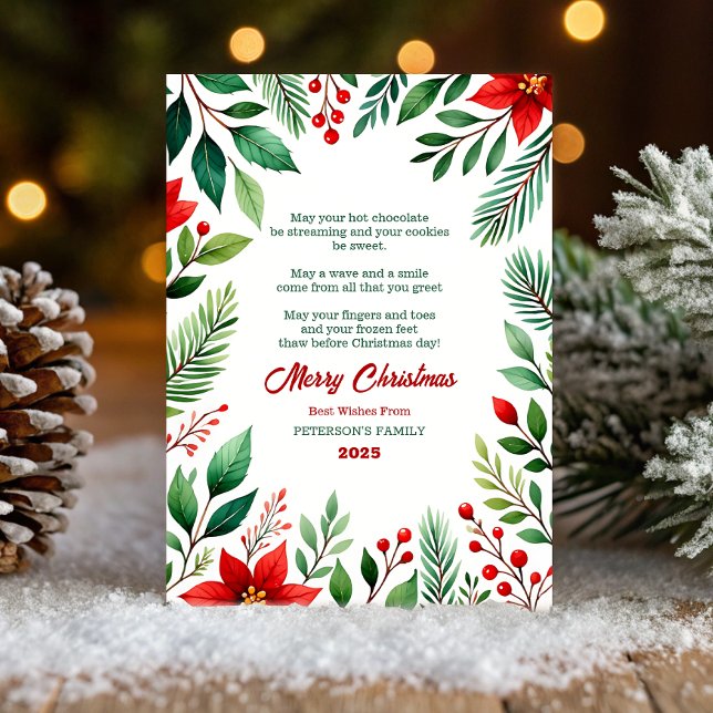 Invitation Watercolor Poinsettia Christmas Greeting Card (Créateur téléchargé)