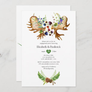 Invitation Watercolor Rustic Forest Engagement Party