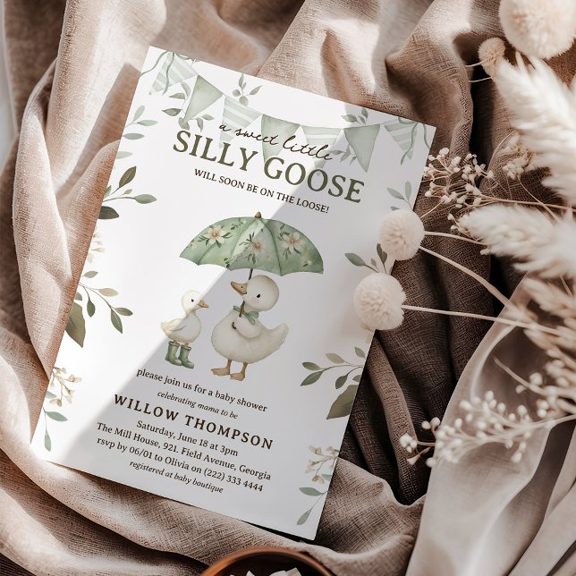 Invitation Watercolor Silly Goose Baby Shower (Créateur téléchargé)