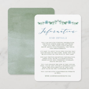 Invitation Watercolor Succulents Garden Wedding Info Card