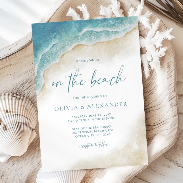 Invitation Watercolor Summer On The Beach Wedding (Créateur téléchargé)