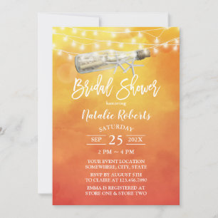 Invitation Watercolor Sunset Beach Love Message Fête des mari