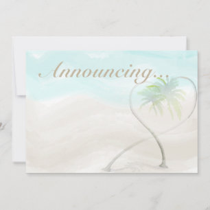 Invitation Watercolor Tropical Beach Mariage Annouement