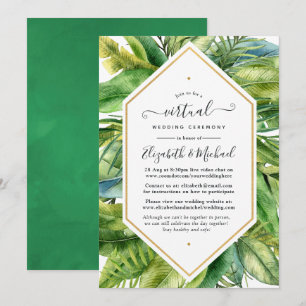 Invitation Watercolor Tropical Online Mariage virtuel