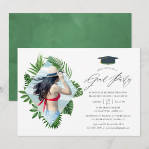 Invitation Watercolor Tropical Summer Beach Graduation Party