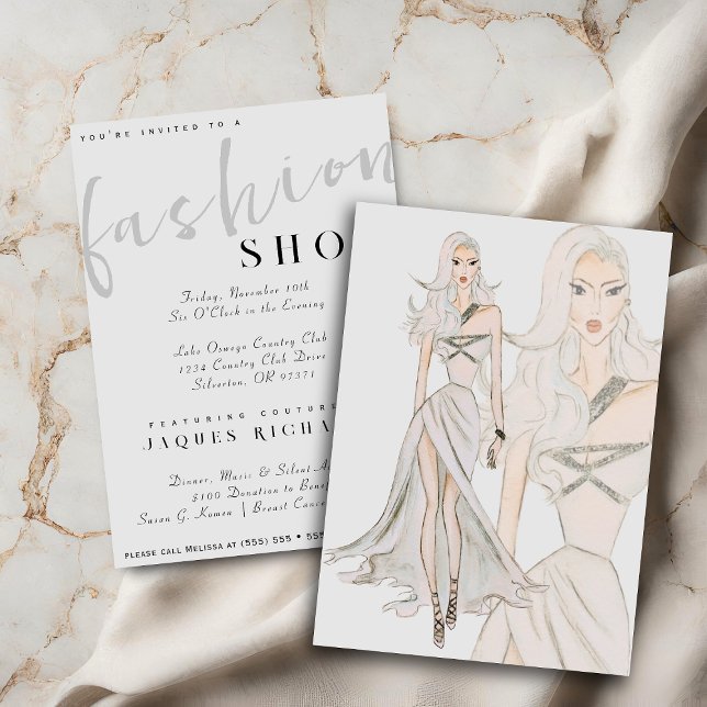 Invitation Watercolor Vogue Couture Mode Show (Créateur téléchargé)
