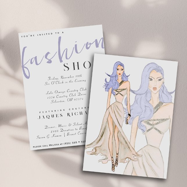 Invitation Watercolor Vogue Couture Mode Show (Créateur téléchargé)