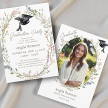 Watercolor Wildflower Wreath photo graduation