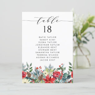 Invitation Watercolor Winter Blooms Floral Mariage Table Plan