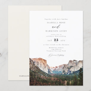 Invitation Watercolor Yosemite National Park Skyline Mariage