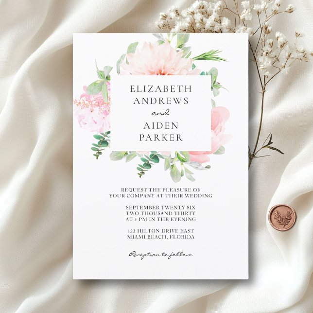 Invitation Watercolour Botanical Spring Wedding Collection (Watercolor Botanical Spring Wedding Collection Invitation. Print & Download available.)